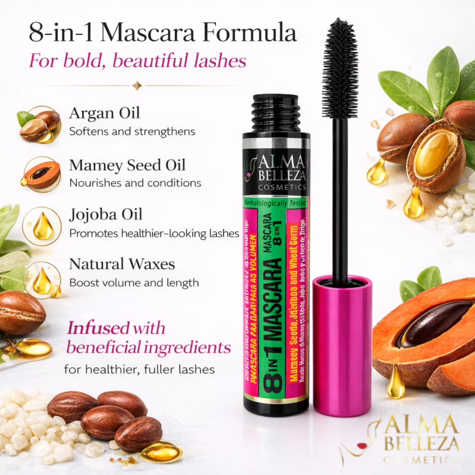 Glamour Us_Alma Belleza_Makeup_Intense Black - 8 en 1 Eyelash Mascara__AB106 The best affordable Latina and Mexican makeup, beauty and cosmetics supply store in Chula Vista, San Diego