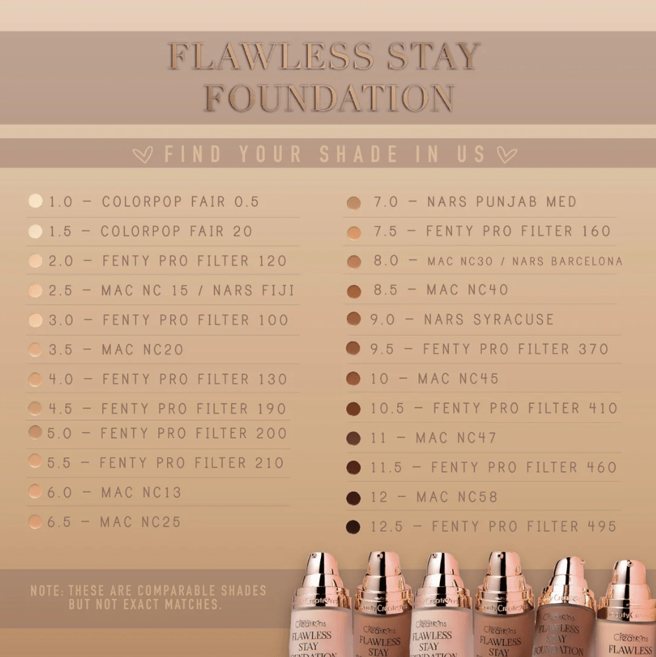 Glamour Us_Beauty Creations_Makeup_Flawless Stay Liquid Foundation_FS1.0_FS1.0 The best affordable Latina and Mexican makeup, beauty and cosmetics supply store in Chula Vista, San Diego