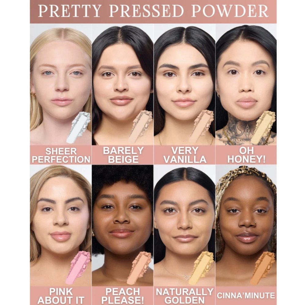 Glamour Us_Beauty Creations_Makeup_Pretty Pressed Setting Powder_Sheer Perfection_PPSP01 Latina makeup, beauty and skincare supply store Mexican makeup products