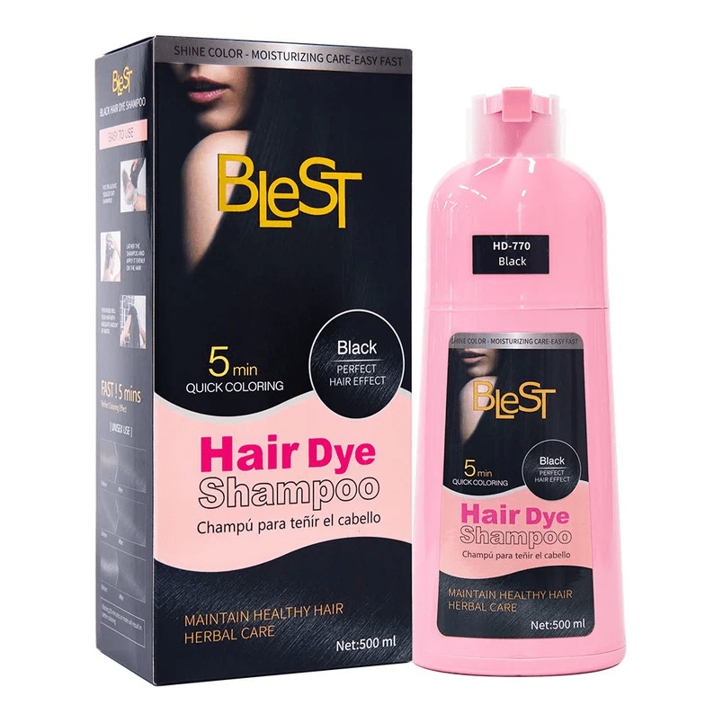 Glamour Us_BLEST_Hair_Black Color Hair Dye Shampoo__HD - 770 The best affordable Latina and Mexican makeup, beauty and cosmetics supply store in Chula Vista, San Diego