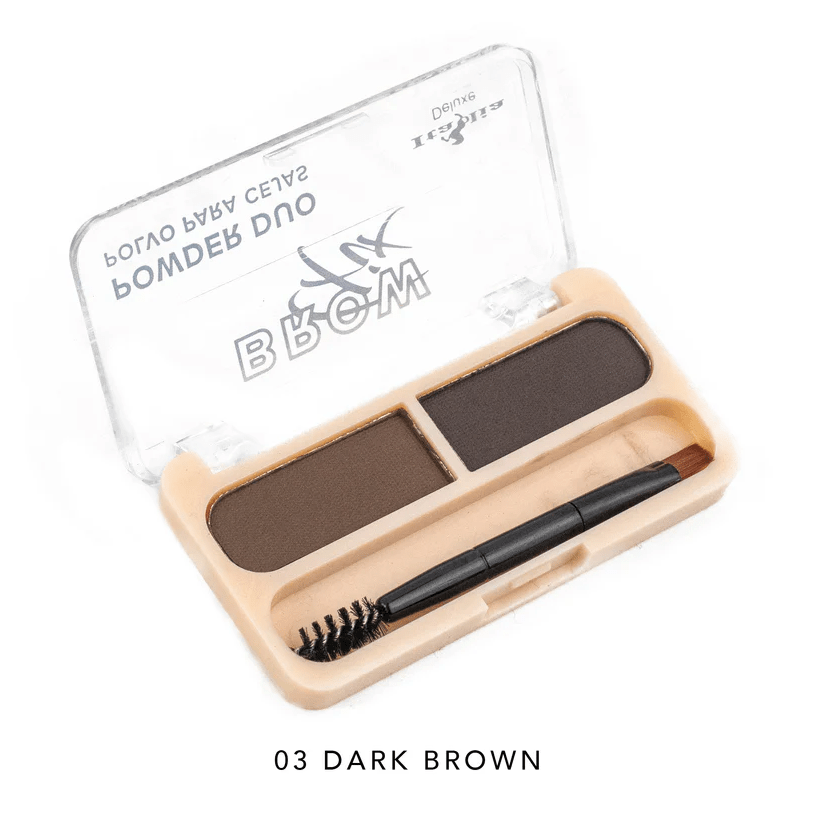 Glamour Us_Italia Deluxe_Makeup_Eyebrow Fix Powder Duo_Dark Brown_830BP - 3 The best affordable Latina and Mexican makeup, beauty and cosmetics supply store in Chula Vista, San Diego