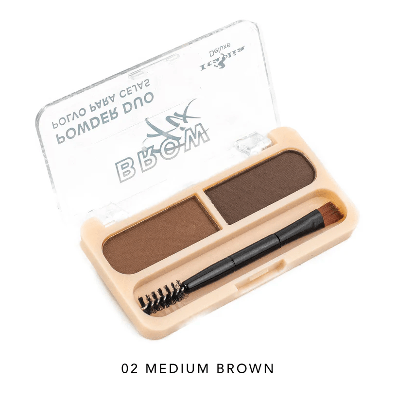 Glamour Us_Italia Deluxe_Makeup_Eyebrow Fix Powder Duo_Medium Brown_830BP - 2 The best affordable Latina and Mexican makeup, beauty and cosmetics supply store in Chula Vista, San Diego