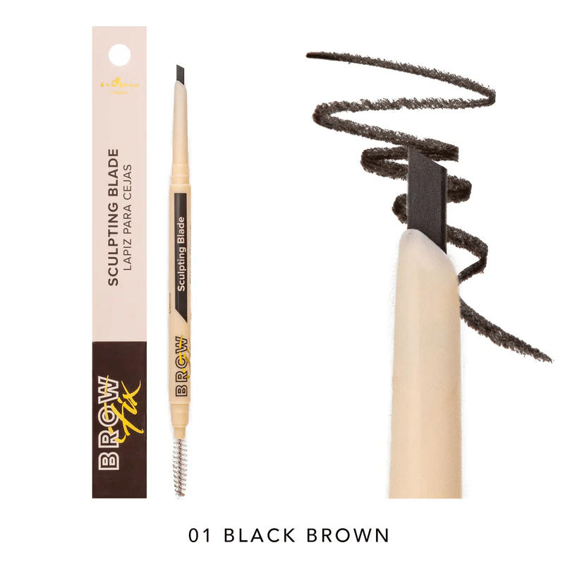 Glamour Us_Italia Deluxe_Makeup_Brow Fix Sculpting Blade Eyebrow Pencil_Black Brown_831SB - 01 The best affordable Latina and Mexican makeup, beauty and cosmetics supply store in Chula Vista, San Diego