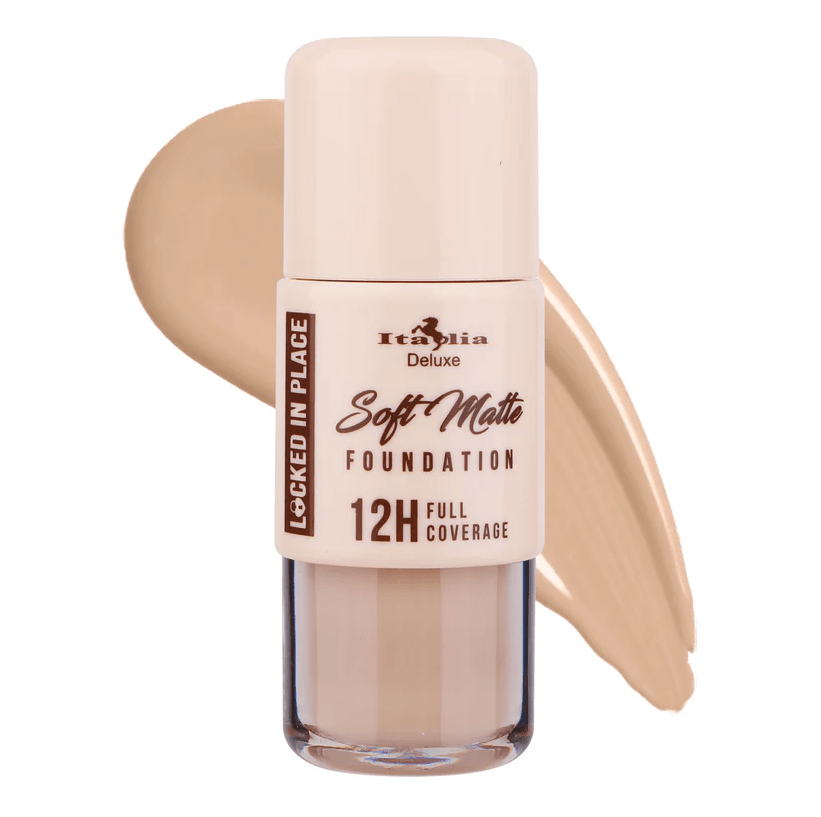 Glamour Us_Italia Deluxe_Makeup_Locked In Place - Soft Matte Foundation_Biscuit_870LSF-15 The best affordable Latina and Mexican makeup, beauty and cosmetics supply store in Chula Vista, San Diego