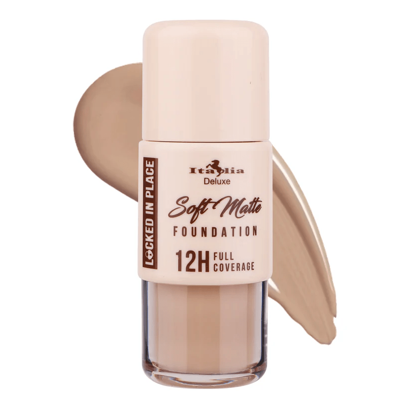 Glamour Us_Italia Deluxe_Makeup_Locked In Place - Soft Matte Foundation_Latte_870LSF-30 The best affordable Latina and Mexican makeup, beauty and cosmetics supply store in Chula Vista, San Diego