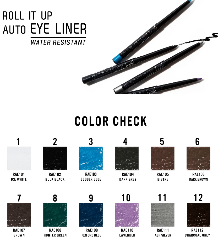 Glamour Us_Jcat_Makeup_Roll It Up Auto Eyeliner Pencil_Dark Grey_RAE104 The best affordable Latina and Mexican makeup, beauty and cosmetics supply store in Chula Vista, San Diego