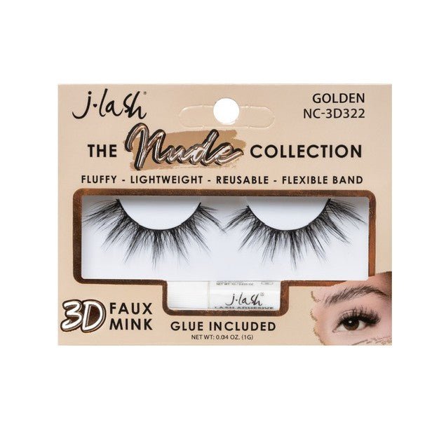 Glamour Us_JLASH_Lashes_Golden - Nude Collection Faux Mink False Lashes__JL-NC-ED322 The best affordable Latina and Mexican makeup, beauty and cosmetics supply store in Chula Vista, San Diego