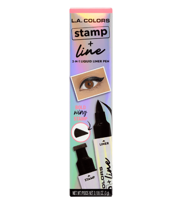 Glamour Us_L.A. Colors_Makeup_Stamp & Line Liquid Eyeliner_Bold Wing Black_CLE698 The best affordable Latina and Mexican makeup, beauty and cosmetics supply store in Chula Vista, San Diego
