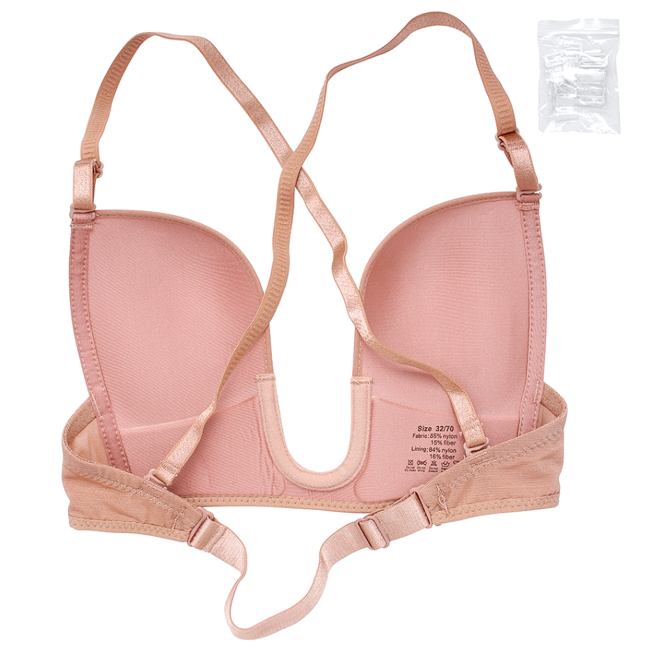 Glamour Us_Luv Me Luv_Bras_U - shaped Plunge Low Back Bra_Nude (A)_6095NDA The best affordable Latina and Mexican makeup, beauty and cosmetics supply store in Chula Vista, San Diego