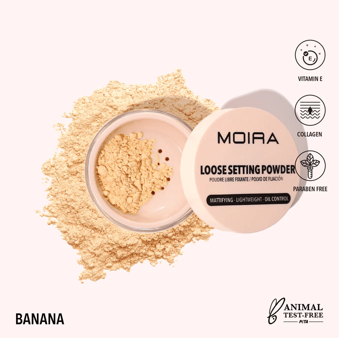 Glamour Us_Moira_Makeup_Loose Setting Powder_Banana_LSP002 The best affordable Latina and Mexican makeup, beauty and cosmetics supply store in Chula Vista, San Diego