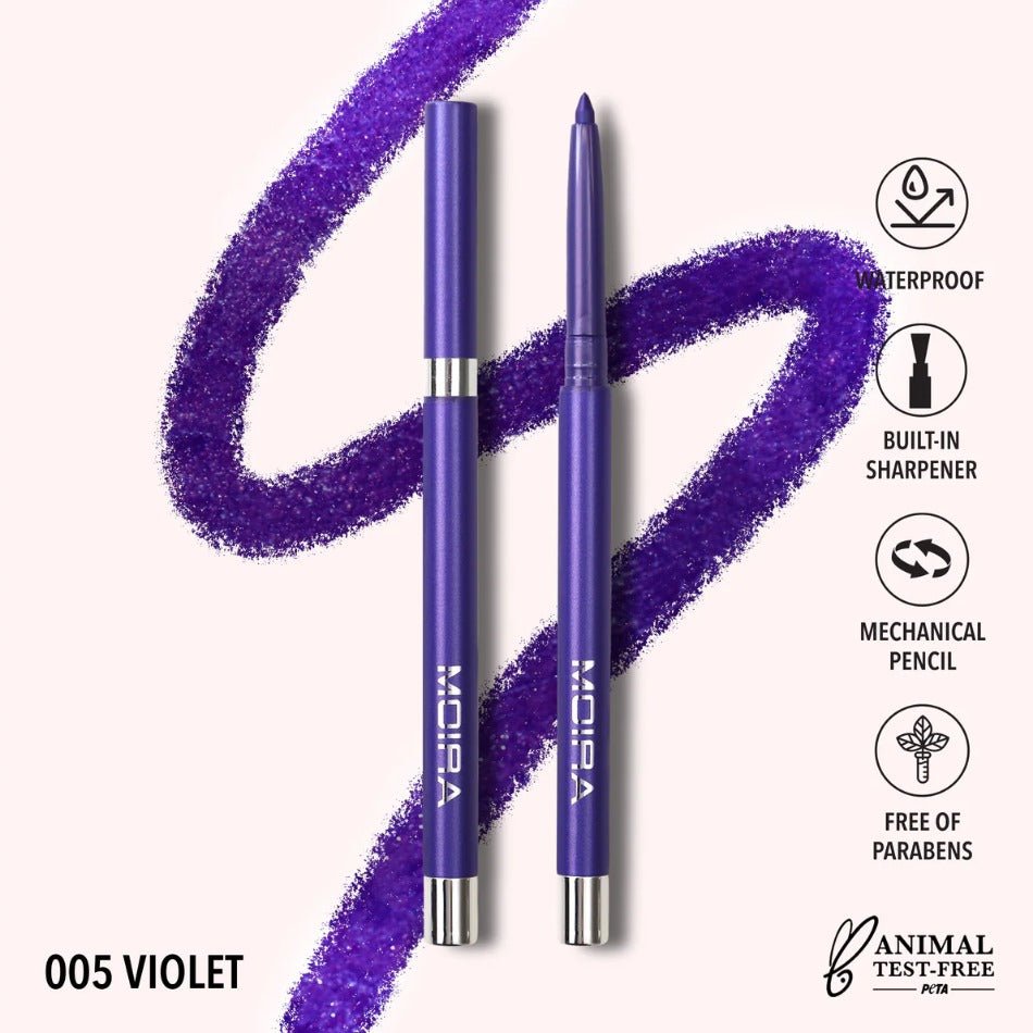 Glamour Us_Moira_Makeup_Statement Shimmer Eyeliner_Violet_SSL005 The best affordable Latina and Mexican makeup, beauty and cosmetics supply store in Chula Vista, San Diego