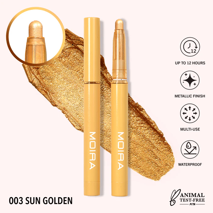 Glamour Us_Moira_Makeup_Stellar Glaze Stick Shadow_Sun Golden_SSS003 Latina makeup, beauty and skincare supply store Mexican makeup products