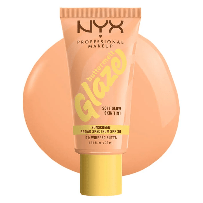 Glamour Us_NYX_Makeup_Buttermelt Glaze Soft Glow Skin Tint SPF30_Whipped Butta_BMT01 Latina makeup, beauty and skincare supply store Mexican makeup products