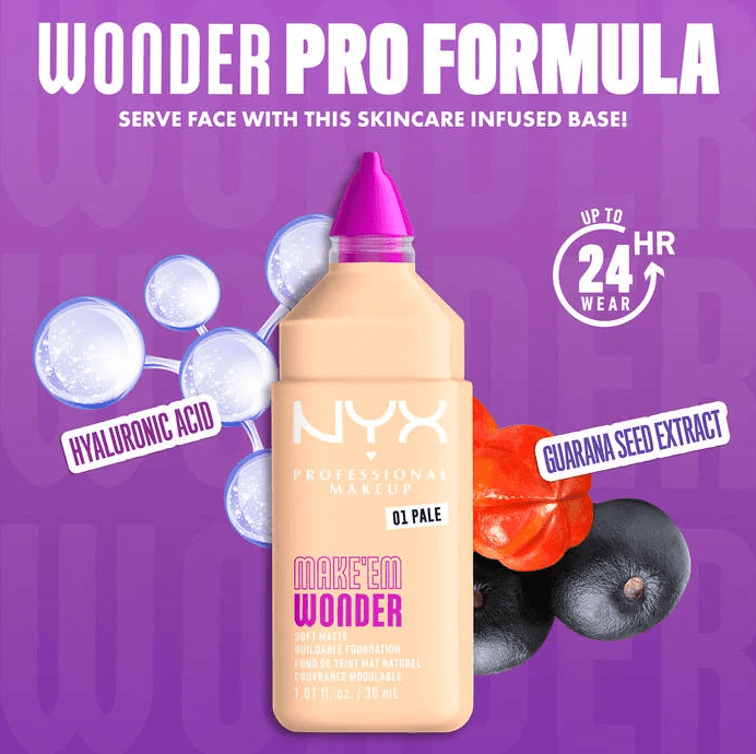 NYX Make' Em Wonder Soft Matte Buildable Foundation | Glamour Us