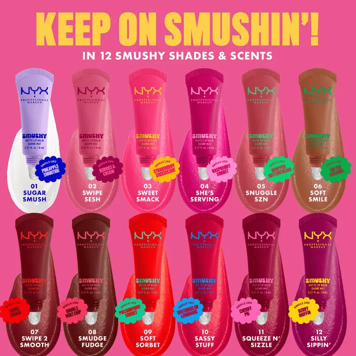 Glamour Us_NYX_Makeup_Smushy Matte Lip Balm_Sugar Smush_SMB01 The best affordable Latina and Mexican makeup, beauty and cosmetics supply store in Chula Vista, San Diego