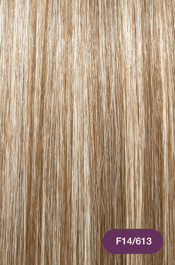 Glamour Us_Ruby_Hair_Ruby Silky Straight Clip - In Hair Extensions 18"_Blonde Highlights - F14/613_18 - F14/613 The best affordable Latina and Mexican makeup, beauty and cosmetics supply store in Chula Vista, San Diego