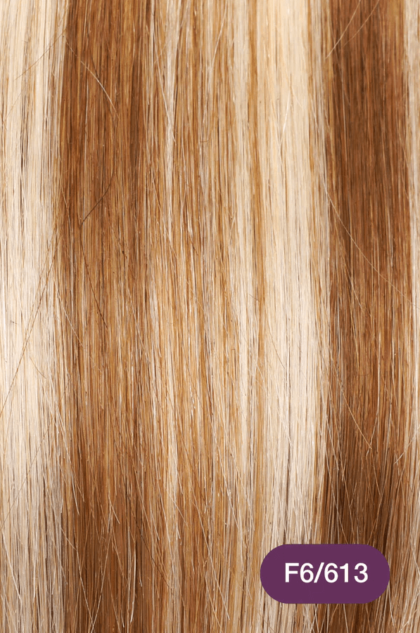 Glamour Us_Ruby_Hair_Ruby Silky Straight Clip - In Hair Extensions 18"_Brown Highlights - F6/613_18 - F6/613 The best affordable Latina and Mexican makeup, beauty and cosmetics supply store in Chula Vista, San Diego