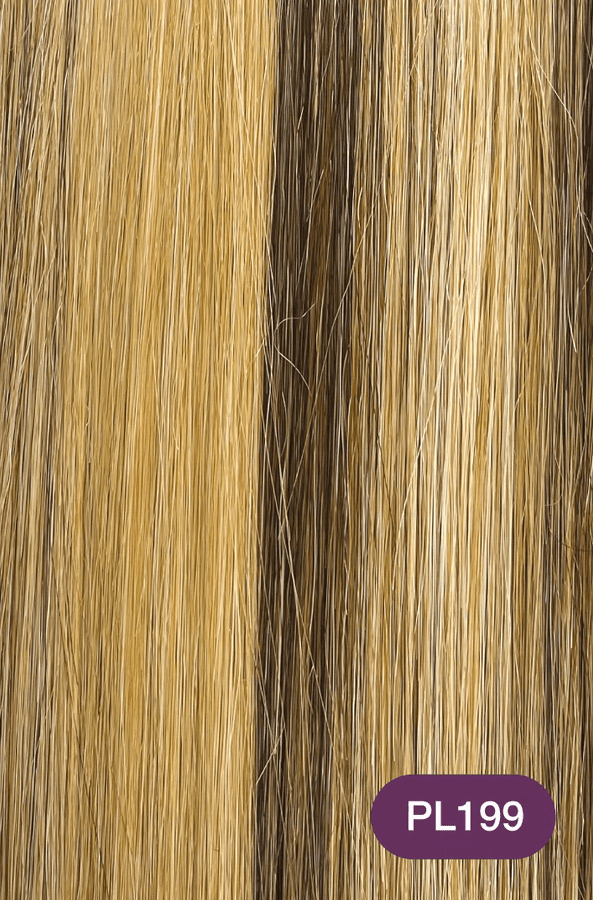 Glamour Us_Ruby_Hair_Ruby Silky Straight Clip - In Hair Extensions 18"_Yellow Highlights - PL199_18 - PL199 The best affordable Latina and Mexican makeup, beauty and cosmetics supply store in Chula Vista, San Diego