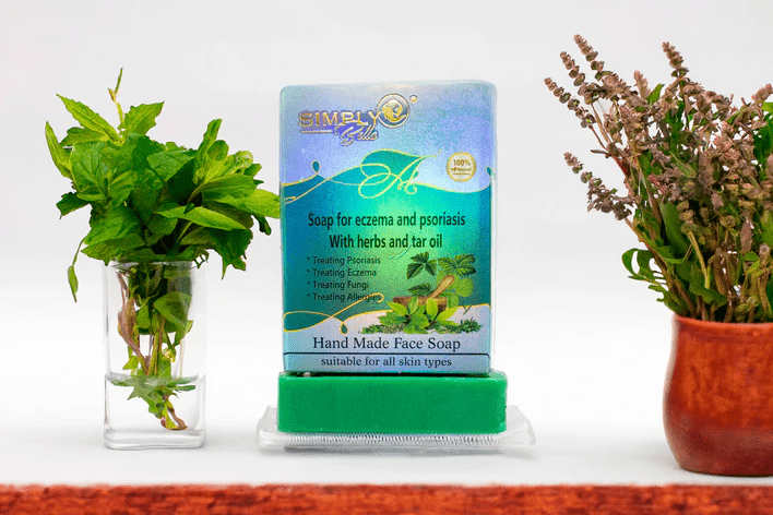 Glamour Us_Simply Bella_Skincare_Soap For Eczema and Psoriasis With Herbs and Tar Oil__SIM009 The best affordable Latina and Mexican makeup, beauty and cosmetics supply store in Chula Vista, San Diego