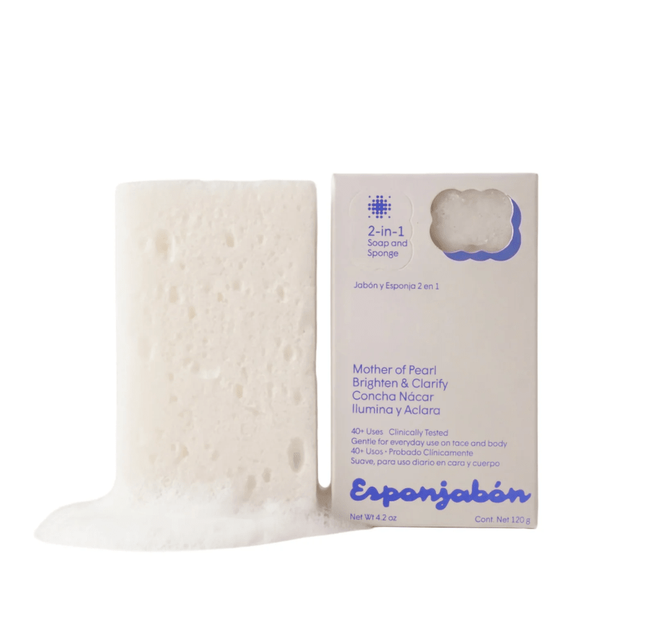 Glamour Us_T.TAiO_Skincare_Mother of Pearl 2-in-1 Soap and Sponge Esponjabon__ESMOP The best affordable Latina and Mexican makeup, beauty and cosmetics supply store in Chula Vista, San Diego