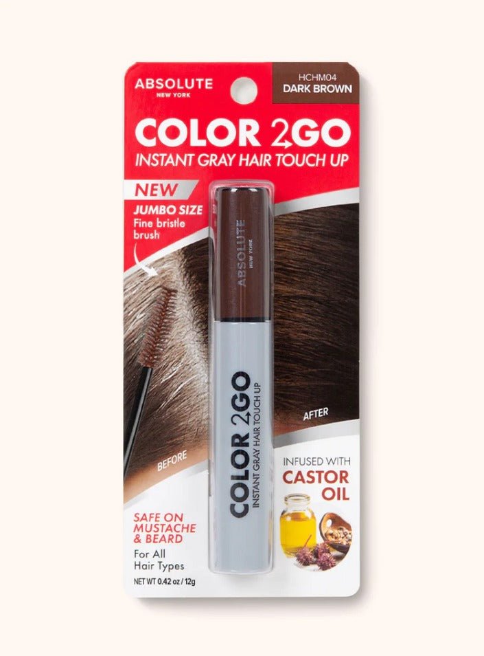 Glamour Us_Absolute New York_Hair_Color 2 Go Instant Gray Hair Touch Up Mascara - JUMBO Size_Dark Brown_HCHM04 The best affordable Latina and Mexican makeup, beauty and cosmetics supply store in Chula Vista, San Diego