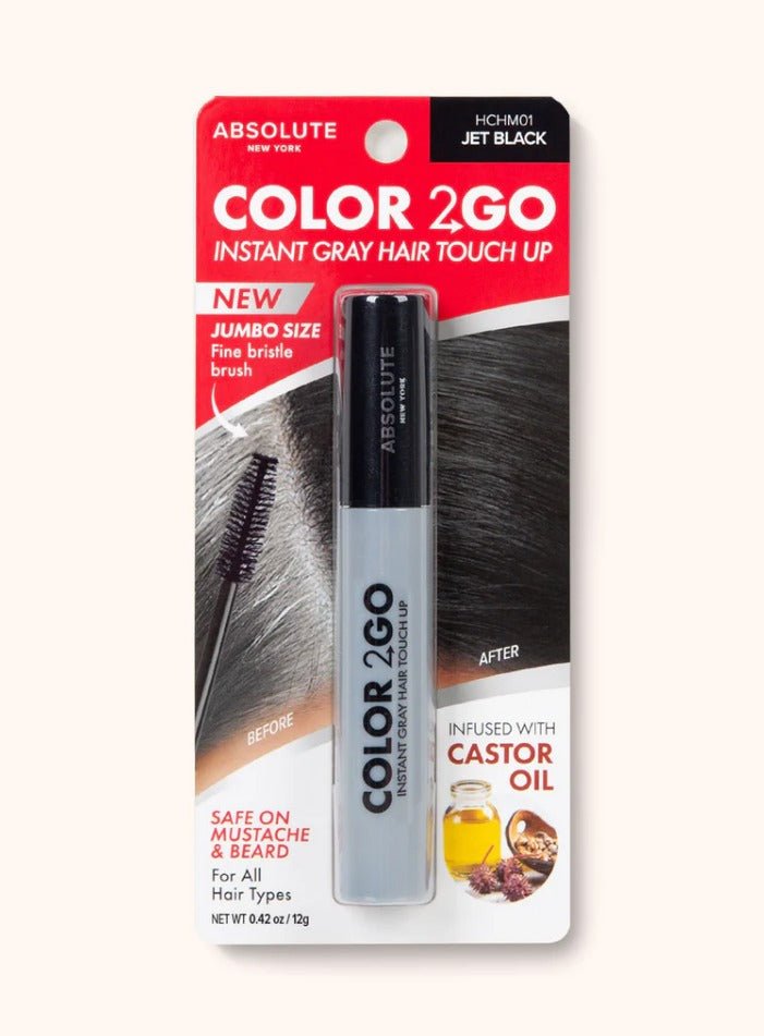 Glamour Us_Absolute New York_Hair_Color 2 Go Instant Gray Hair Touch Up Mascara - JUMBO Size_Jet Black_HCHM01 The best affordable Latina and Mexican makeup, beauty and cosmetics supply store in Chula Vista, San Diego