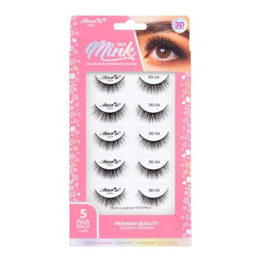 Glamour Us_Amorus_Lashes_04 - 5 Pair Pack Premium 3D Silk Mink False Lashes__3D5P - 04 The best affordable Latina and Mexican makeup, beauty and cosmetics supply store in Chula Vista, San Diego