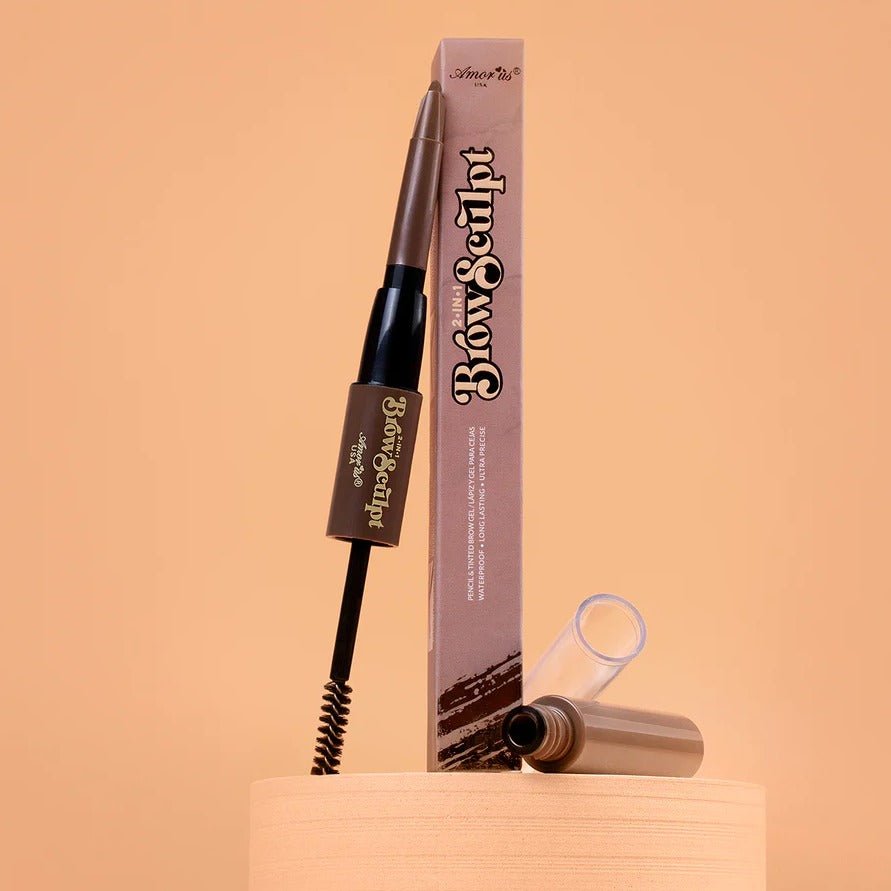 Glamour Us_Amorus_Makeup_2 In 1 Brow Sculpt Pencil & Tinted Eyebrow Gel Mascara_Chocolate_CO - BSE - 01 The best affordable Latina and Mexican makeup, beauty and cosmetics supply store in Chula Vista, San Diego