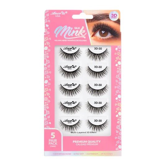 Glamour Us_Amorus_Lashes_30 - 5 Pair Pack Premium 3D Silk Mink False Lashes__3D5P - 30 The best affordable Latina and Mexican makeup, beauty and cosmetics supply store in Chula Vista, San Diego