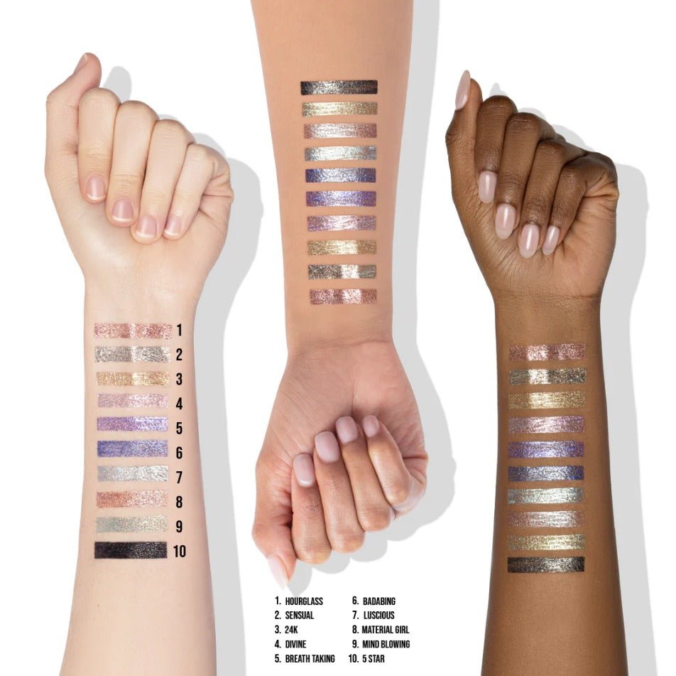 Glamour Us_Beauty Creations_Makeup_Glitterally Perfect - Glitter Eyeliner_Hourglass_BCGP - 01 The best affordable Latina and Mexican makeup, beauty and cosmetics supply store in Chula Vista, San Diego