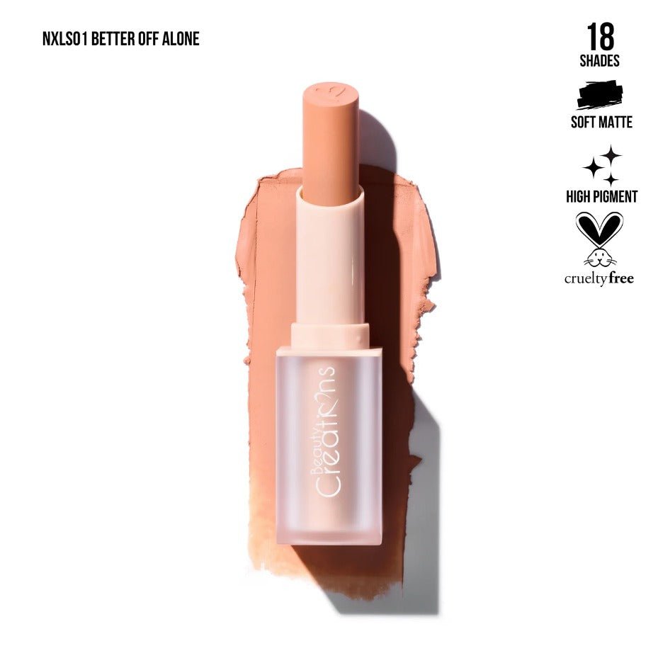 Glamour Us_Beauty Creations_Makeup_Nude X Soft Matte Lipstick_Better Off Alone_NXLS01 The best affordable Latina and Mexican makeup, beauty and cosmetics supply store in Chula Vista, San Diego