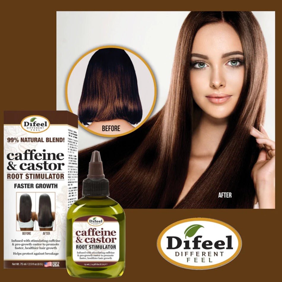 Glamour Us_Difeel_Hair_99% Natural Blend! Caffeine & Castor Premium Hair Oil__SH16 - CAF25 The best affordable Latina and Mexican makeup, beauty and cosmetics supply store in Chula Vista, San Diego