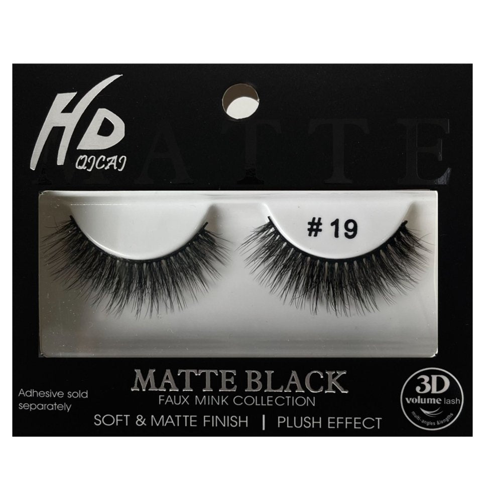 #19 HD Matte Black 3D Faux Mink Lashes