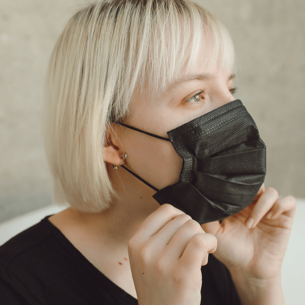 Glamour Us_Hengd_Tools & Brushes_Black 3 - Ply Disposable Face Mask Set (100 pieces) - Black_Two boxes (50 pieces per box)_3P - BLACK - 2 The best affordable Latina and Mexican makeup, beauty and cosmetics supply store in Chula Vista, San Diego