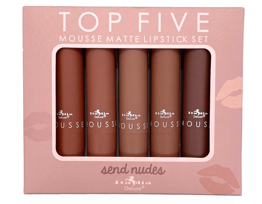 Glamour Us_Italia Deluxe_Makeup_Top 5 Mousse Matte Lipstick Set_Send Nudes_191SET - 3 The best affordable Latina and Mexican makeup, beauty and cosmetics supply store in Chula Vista, San Diego