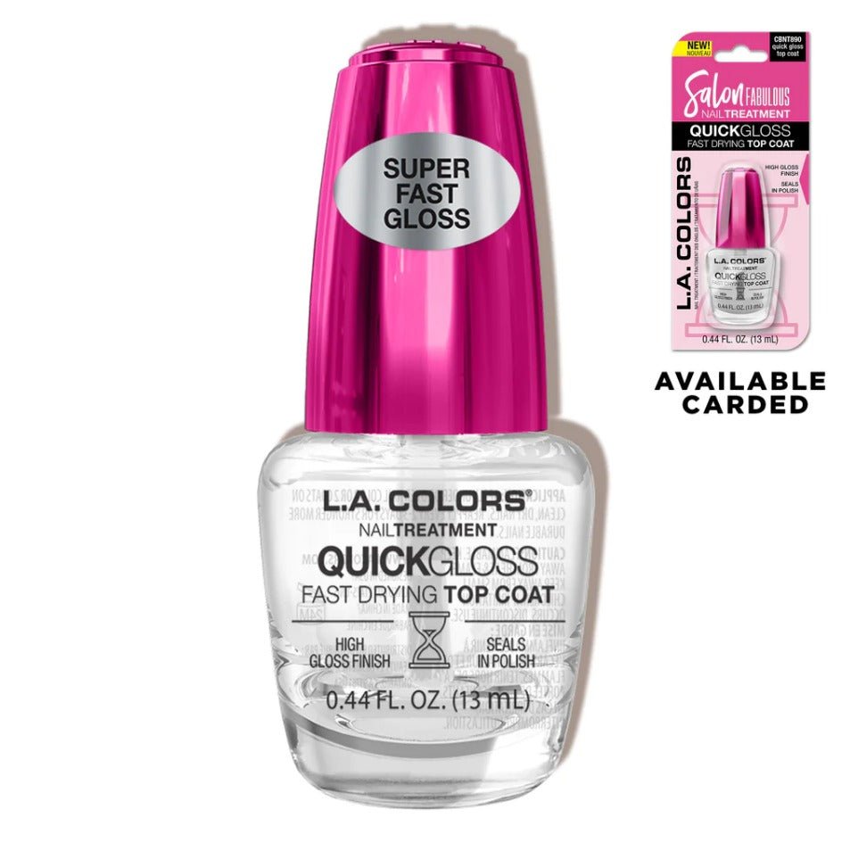 Glamour Us_L.A. Colors_Nails_Salon Fabulous Nail Treatments_Quick Gloss Fast Drying Top Coat_CNL522 The best affordable Latina and Mexican makeup, beauty and cosmetics supply store in Chula Vista, San Diego