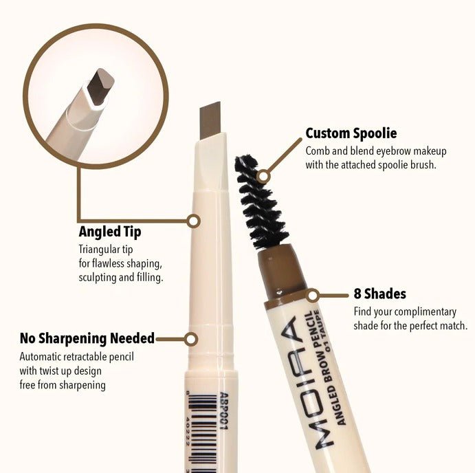 Glamour Us_Moira_Makeup_Angled Eyebrow Pencil_Taupe_ABP001 The best affordable Latina and Mexican makeup, beauty and cosmetics supply store in Chula Vista, San Diego