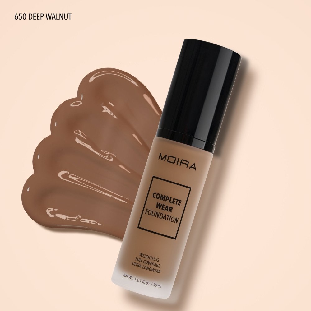 Glamour Us_Moira_Makeup_Complete Wear Foundation_Deep Walnut_CWF650 The best affordable Latina and Mexican makeup, beauty and cosmetics supply store in Chula Vista, San Diego