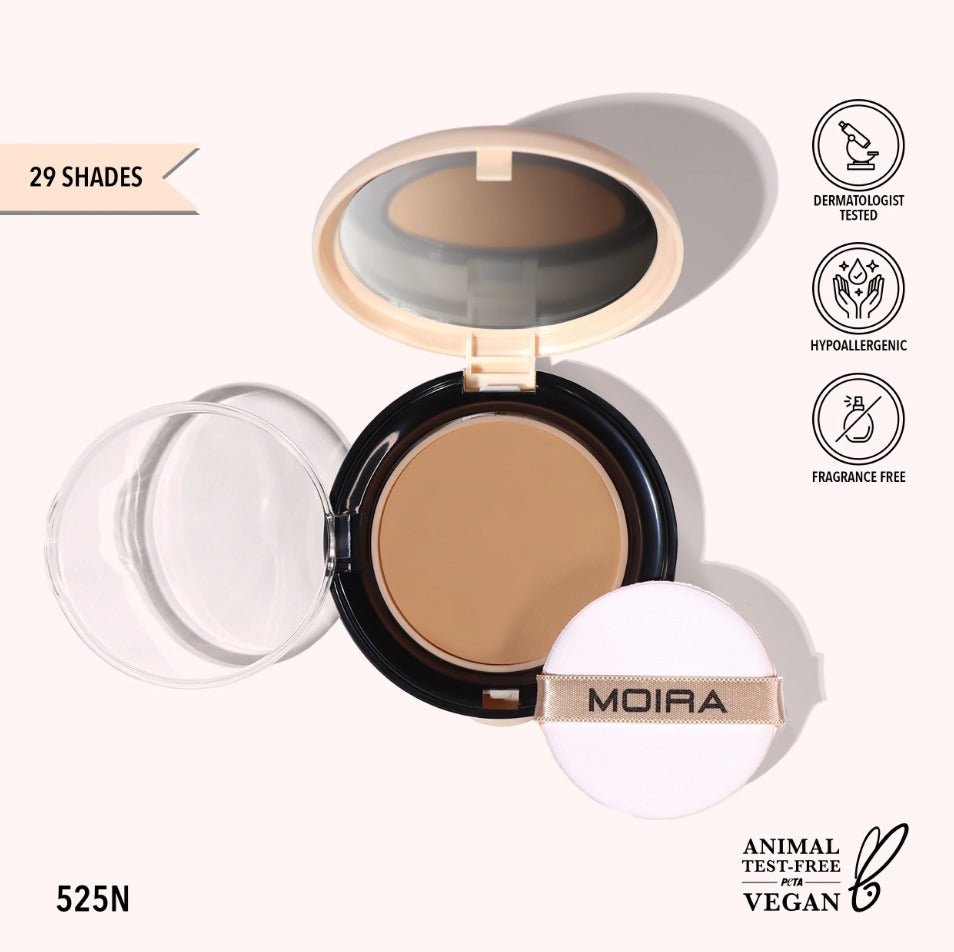 Glamour Us_Moira_Makeup_Complete Wear Powder Foundation_525N_CPF525 Latina makeup, beauty and skincare supply store Mexican makeup products