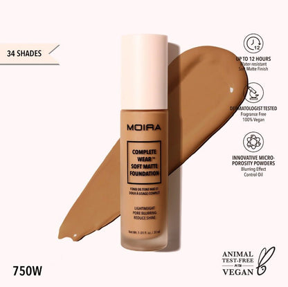 Glamour Us_Moira_Makeup_Complete Wear Soft Matte Foundation_750W_CMF750