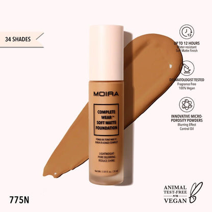 Glamour Us_Moira_Makeup_Complete Wear Soft Matte Foundation_775N_CMF775