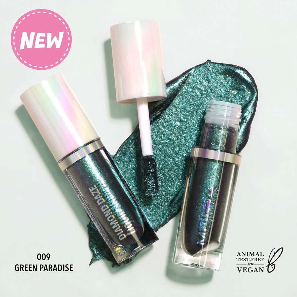 Glamour Us_Moira_Makeup_Diamond Daze Liquid Eyeshadow_Green Paradise_DLS009 Latina makeup, beauty and skincare supply store Mexican makeup products