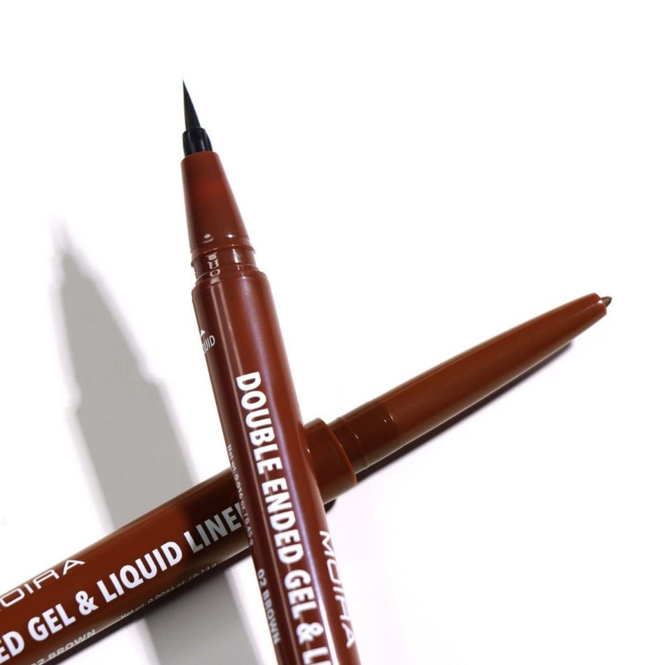 Glamour Us_Moira_Makeup_Double Ended Gel & Liquid Eyeliner_Brown_DEL002 The best affordable Latina and Mexican makeup, beauty and cosmetics supply store in Chula Vista, San Diego