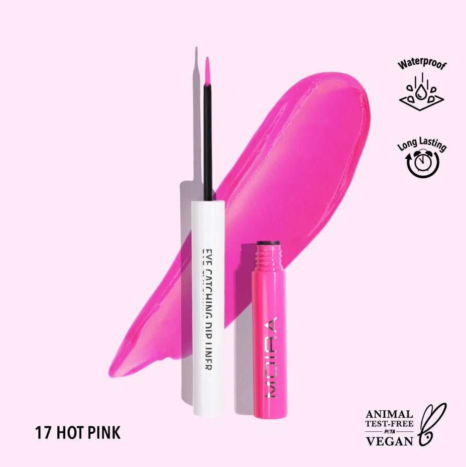 Glamour Us_Moira_Makeup_Eye Catching Dip Liner_Hot Pink_ECD017 Latina makeup, beauty and skincare supply store Mexican makeup products