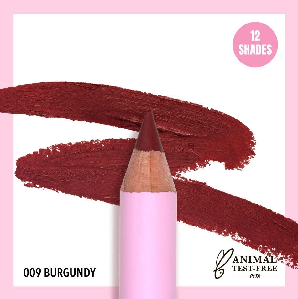 Glamour Us_Moira_Makeup_Flirty Lip Liner Pencil_Burgundy_FLL009 The best affordable Latina and Mexican makeup, beauty and cosmetics supply store in Chula Vista, San Diego