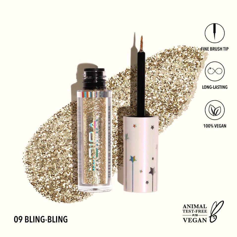 Glamour Us_Moira_Makeup_Glitter Liquid Eyeliner_Bling - Bling_GGL009 The best affordable Latina and Mexican makeup, beauty and cosmetics supply store in Chula Vista, San Diego