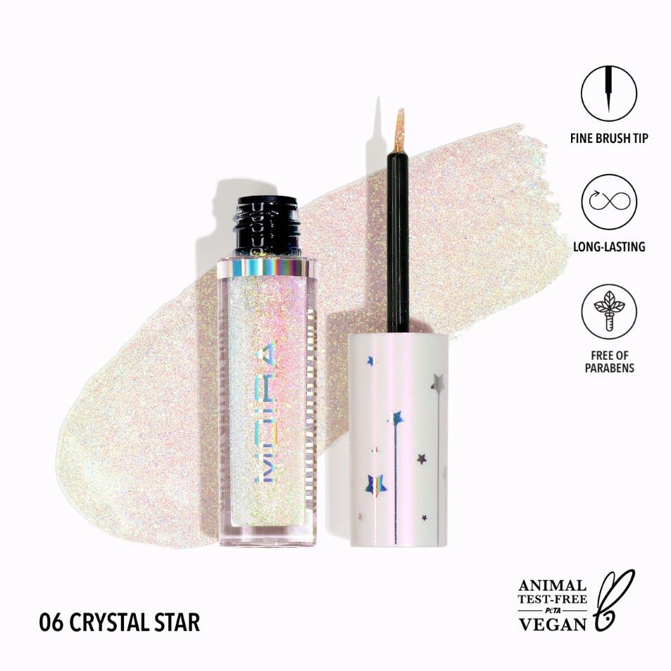 Glamour Us_Moira_Makeup_Glitter Liquid Eyeliner_Crystal Star_GGL006 The best affordable Latina and Mexican makeup, beauty and cosmetics supply store in Chula Vista, San Diego