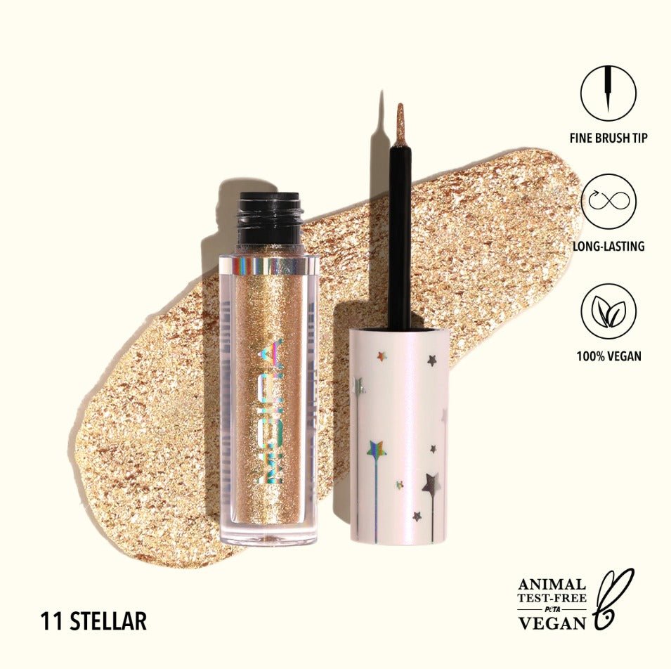 Glamour Us_Moira_Makeup_Glitter Liquid Eyeliner_Stellar_GGL011 The best affordable Latina and Mexican makeup, beauty and cosmetics supply store in Chula Vista, San Diego