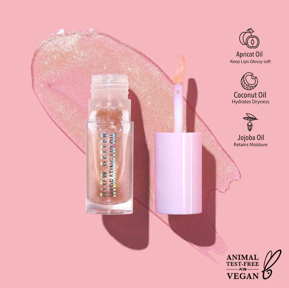 Glamour Us_Moira_Makeup_Glow Getter Hydrating Lip Oil_Champagne Kiss_GLO003 The best affordable Latina and Mexican makeup, beauty and cosmetics supply store in Chula Vista, San Diego