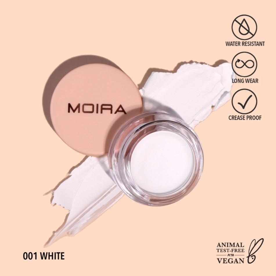 Glamour Us_Moira_Makeup_Lasting Priming Cream Shadow_White_LAS001 The best affordable Latina and Mexican makeup, beauty and cosmetics supply store in Chula Vista, San Diego